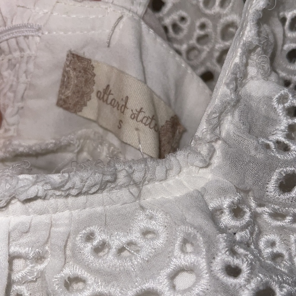 Altar'd State White Eyelet Ruffle Tank Top - Picture 8 of 11